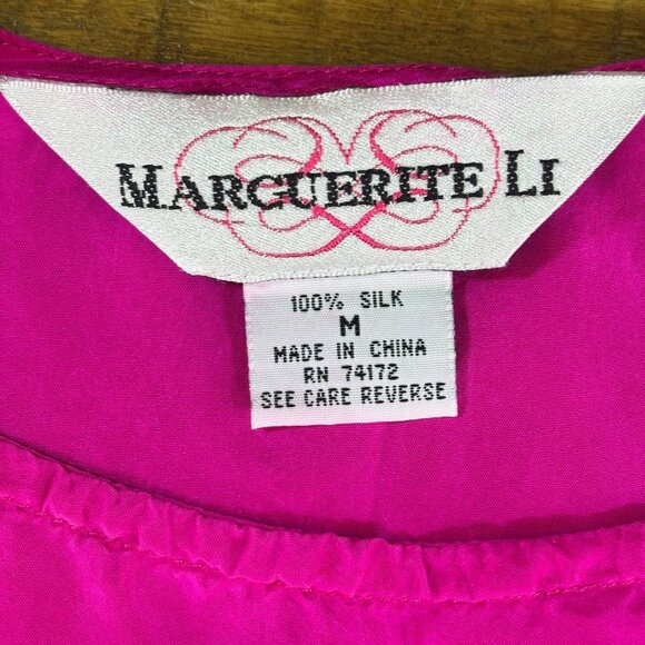 Marguerite Li 100% Silk Fuchsia Tank Top - Size M - Picture 6 of 6
